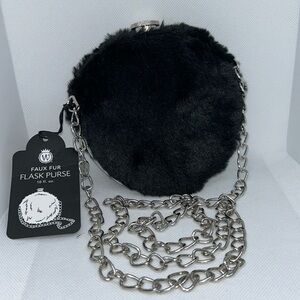 Faux Fur Flask Purse. (New)